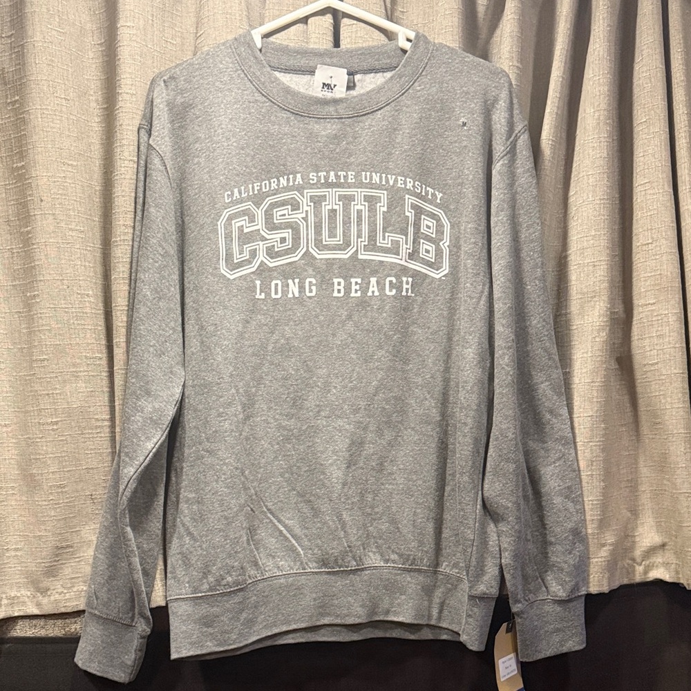 CA State University Long Beach Gray Crewneck Sweater NWT M